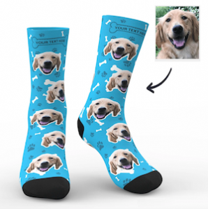 Customised dog socks for dad