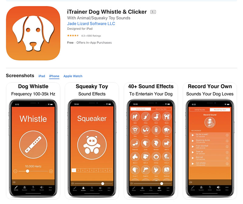 iTrainer Dog Whistle and Clicker app