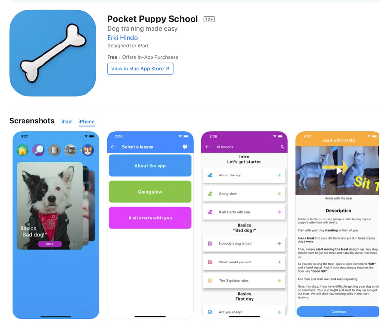 Pocket Puppy School app