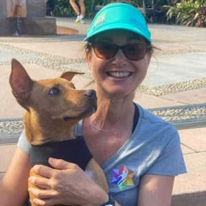 Nicky with her rescue dog Dobby photo